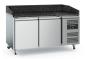 Preview: PIZZATISCH mit AUFSATZ SCHWARZE GRANIT 1515x800MM PIZZATHEKE PIZZAKÜHLTSCH