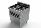 Preview: Gastronomie Profi Gasherd Herd mit Gasofen 4 × 6,5 kW – 4 kW