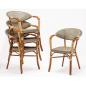 Preview: Bolero Rattanstühle mit Armlehne hellbraun 4 Stück Terrassenstuhl