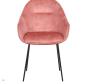 Preview: Gastronomie Sessel – OSLO – Rosa Samt Gastro Stühle