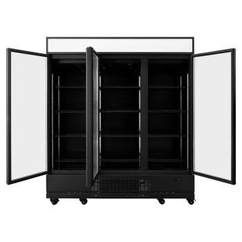 Preview: TOPLINE Getränkekühlschrank 1610 Liter mit Leuchtaufsatz "schwarz" 3 türig