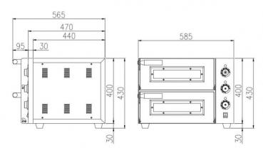 Preview: Pizzaofen 2 x Backkammer Ø35 cm bergman