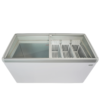 Preview: GASTRO TIEFKÜHLTRUHE GLASDECKEL LOTTE 456 LITER 144x66cm GEFRIERTRUHE
