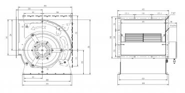 Preview: RADIALVENTILATOR 12/12 WANDHAUBE MOTOR 6800 m3 Luft / Stunde