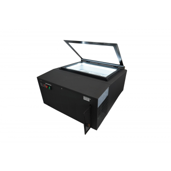 Preview: TISCHMODELL SPEISEISVITRINE SCHWARZ ÖFFNET AUF DER BEDIENUNG SEITE