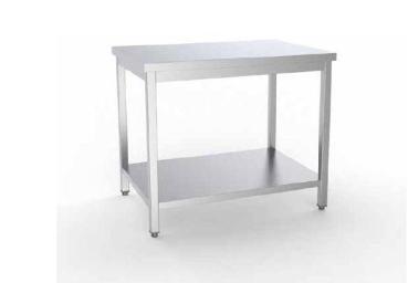 Edelstahl Arbeitstisch 700x600x850mm mit Grundboden ohne KANTUNG
