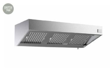 Wandhaube 1000x700x520mm mit Motor, Regler Abzughaube