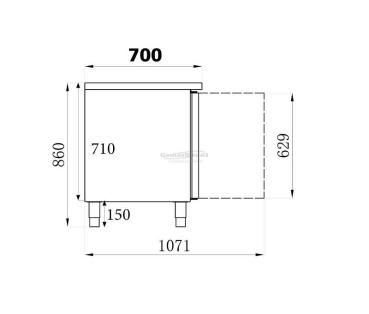 Preview: TIEFKÜHLTISCH 3 TÜREN Energieklasse D