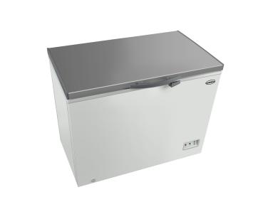 Preview: GASTRONOMIE TIEFKÜHLTRUHE EDELSTAHL DECKEL 305 LITER 128x74cm GEFRIERTRUHE