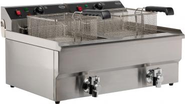GASTRO FRITTEUSE ELEKTRO TISCHFRITEUSE 2X10 LITER 2 x 5kW