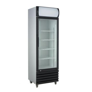 KÜHLSCHRANK 1 GLASTÜR SCHWARZ 360 LITER