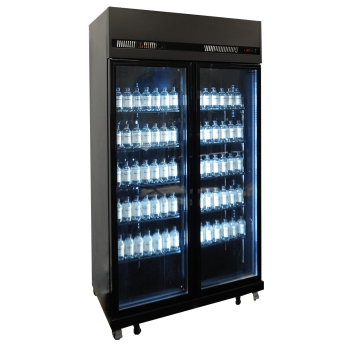 Preview: Combisteel KÜHLSCHRANK 2 GLASTÜREN SCHWARZ IRM-770 LITER GETRÄNKEKÜHLSCHRANK