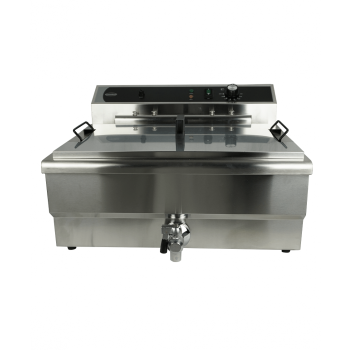 Preview: ELEKTRO TISCHFRITEUSE 25L - MIT ABFLUSSVENTIL BACKWARENFRITTEUSE FRITTEUSE