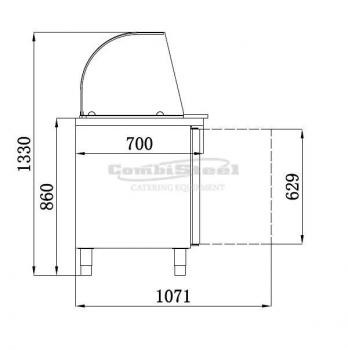Preview: KÜHLTISCH MIT GLAS 2 TÜREN
