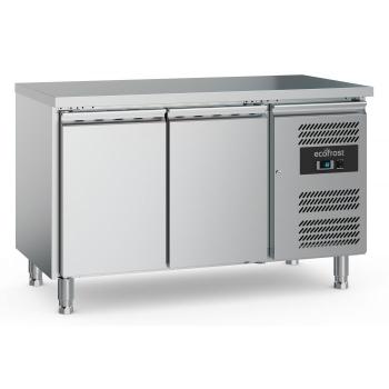 GASTRO EDELSTAHL KÜHLTISCH 2 TÜREN 1360 x 600 x 850mm KÜHLTHEKE