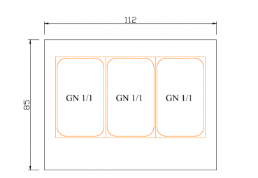 Preview: Dönertheke B112xT85xH130 Umluftkühlung Salattheke | Weiß-​Schwarz