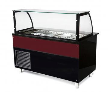 Preview: Dönertheke B112xT85xH130 Umluftkühlung Salattheke | Weiß-​Schwarz