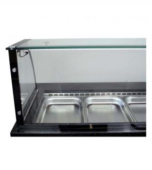 Dönertheke Kühltheke B200xT85xH130cm Umluftkühlung Bordeaux-​Schwarz