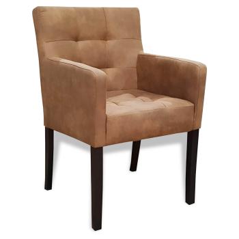 GASTRONOMIE Stühle - DEX - Cognac Mikrofaser Sessel mit Armlehne für Restaurant Hotel