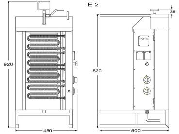 POTIS Elektro Dönergrill E2 Gyrosgrill max 30kg Dönermaschine