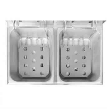 BUFFALO DOPPELFRITTEUSE MIT TIMER 2 x 5 Liter FRITTEUSE