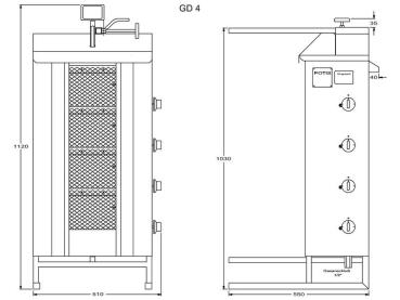 Preview: Potis Dönergrill GD4 Dönermaschine / Gyrosgrill