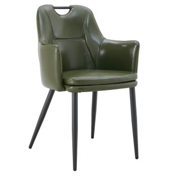 Restaurant Sessel – VICTORIA – Olivfarbenes Kunstleder