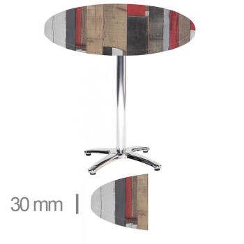 Terrassentisch Rund – Werzalit Reddenwood – 60 cm mit Untergestell +B-CE155