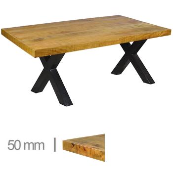 Gastronomie TISCHPLATTE mit Untergestell - Aus Mangoholz Mit Basis – 70×120 cm