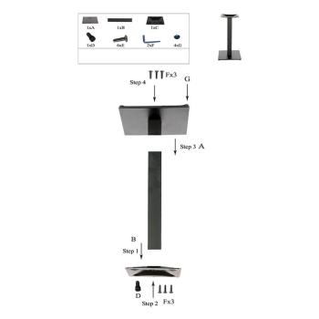GASTRO Tisch mit Untergestell Aus Mangoholz Mit Basis – 70×70 cm