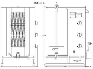 Potis Dönergrill GD3 MU Dönermaschine / Gyrosgrill