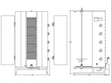 POTIS Dönergrill MU GD5 Gyrosgrill max 120kg Dönermaschine