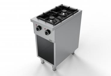 Preview: Gasherd 2 Flammen 13kW offener Unterboden 400x700x850mm (BxTxH)