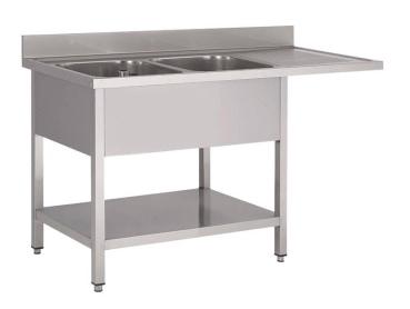 Spülcenter 2000x700x850 mit 2 Becken Links