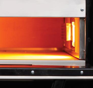 Preview: Pizzaofen mit Thermostat, zwei Backkammern, 6+6 Pizzen Vollschamottstein, 15 kW Leistung.