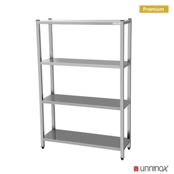 Preview: Edelstahlregal 4 Ebenen 200x40x180 Regal für Gastronomie Küchen