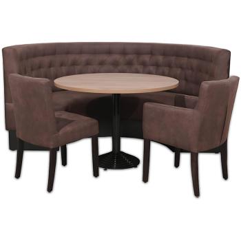 Sitzbank U Form – SNOOKER –  Braune Mikrofaser