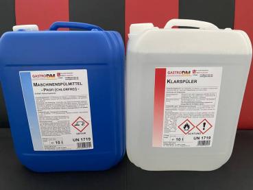 Gastronomie Spülmittel & Klarspülmittel Set für Gläserspüler, Geschirrspülmaschinen & Haubenspüler