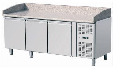 Pizzakühltisch 2025x800mm mit 3 Türen Pizzatheke