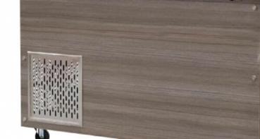 Preview: Dönertheke Kalte Theke, 5x GN1/1, Granit rosa-grau, 188x82x85.5 Glasaufbau Klarglas schwarzer Rand