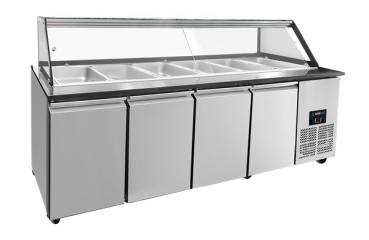 Dönertheke Salattheke 223x82x85.5cm für 6 x GN 1/1