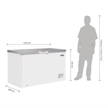 Preview: Polar Gefriertruhe mit Edelstahldeckel 385L