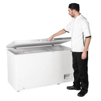 Preview: Polar Gefriertruhe mit Edelstahldeckel 385L