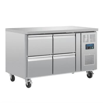 Polar Kühltisch mit 4 Schubladen 314L