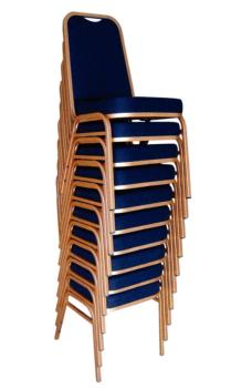 Preview: Bolero Bankettstühle mit rechteckiger Lehne blau 4 Stück