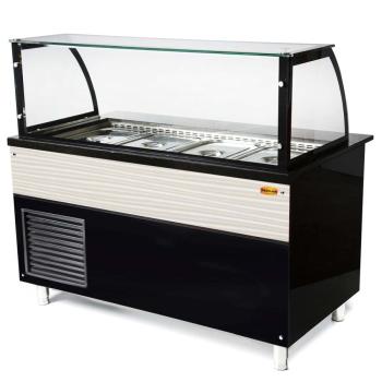 Dönertheke B112xT85xH130 Umluftkühlung Salattheke | Weiß-​Schwarz