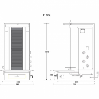 POTIS Ceran Dönergrill  F CE4 Gyrosgrill max 50kg Döner Ocagi