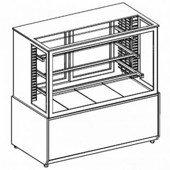 Preview: Fleischvitrine Statisch | B1100xT750xH1300 mm | Bordeaux-​Schwarz Adana Kebap Vitrine