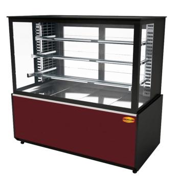 Fleischvitrine Statisch | B1500xT750xH1300 | Bordeaux-​​Schwarz Kebab Theke