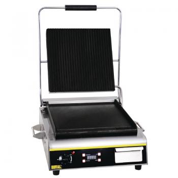 Buffalo Jumbo Kontaktgrill mit Timer glatt und gerillt